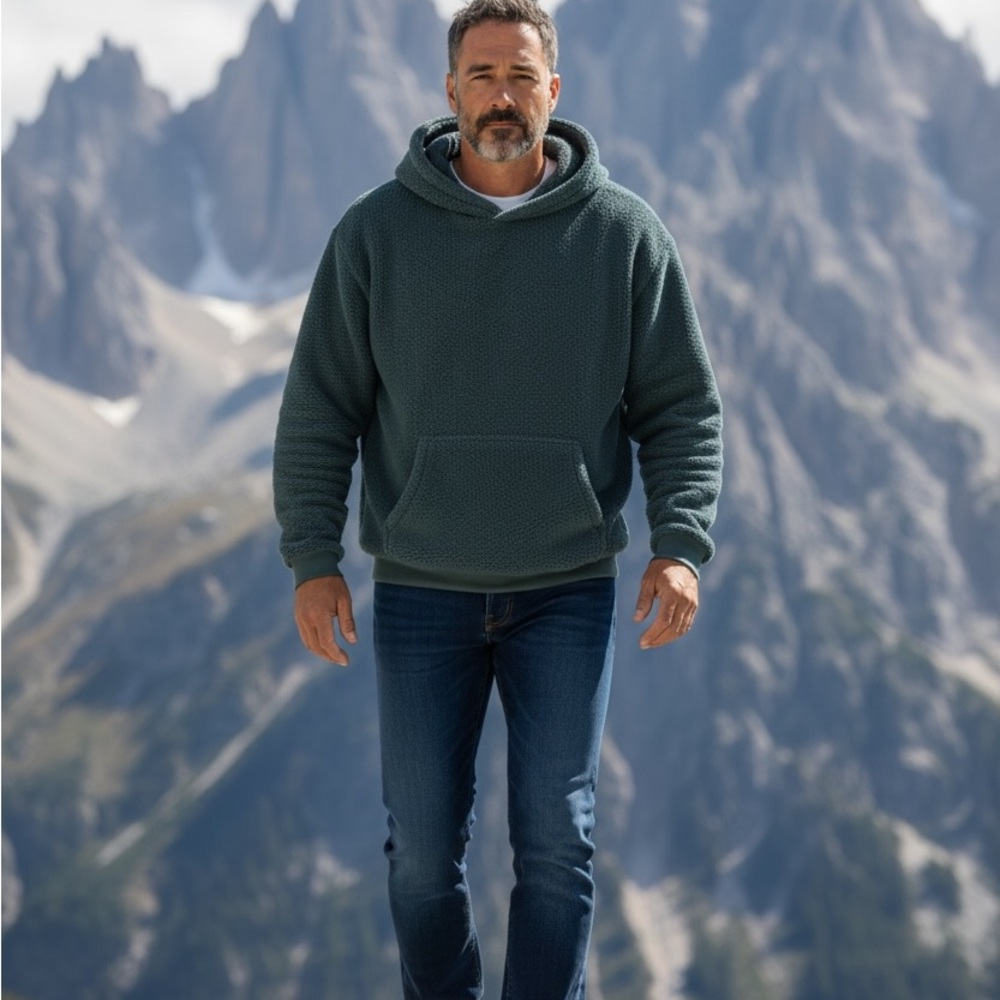 Northern Garms Cozy Green Hooded Sweater